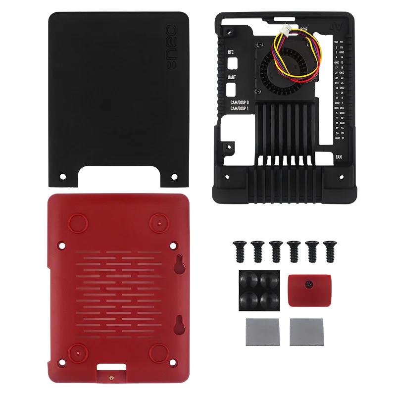 Suitable for Raspberry Pi 5 aluminum alloy housing with cooling fan