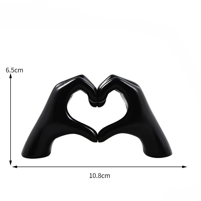 1PC Heart Hand Statue Living Room Bedroom Decoration, Love Finger Modern Hand Gesture Sculpture Home Shelf Desktop