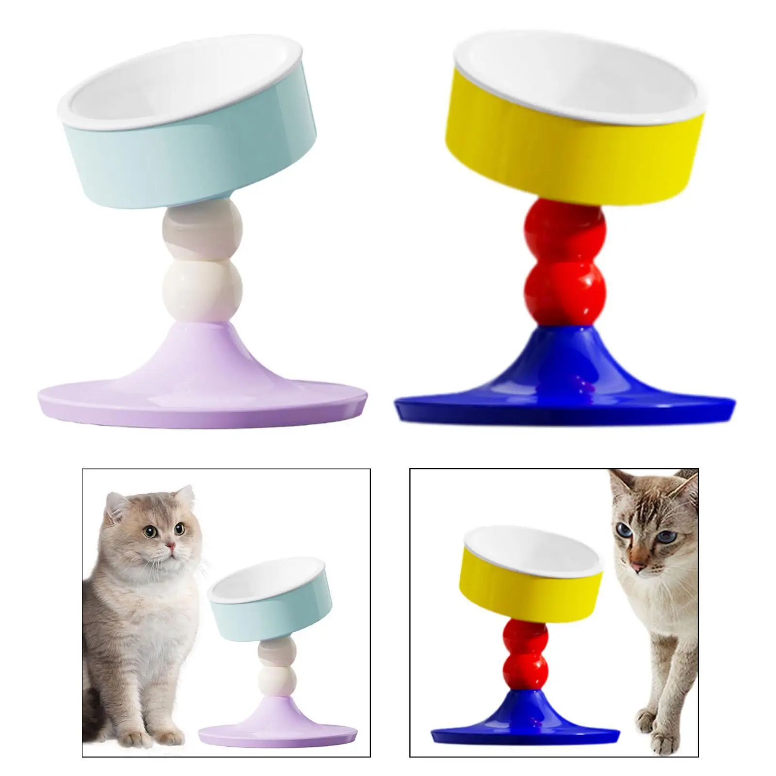 Raised Cat Food Bowl Anti Vomiting Neck Protection Cute Cat Feeding Bowl Water Bowl for Kitten Cats Kitty Hedgehog Hamster 4