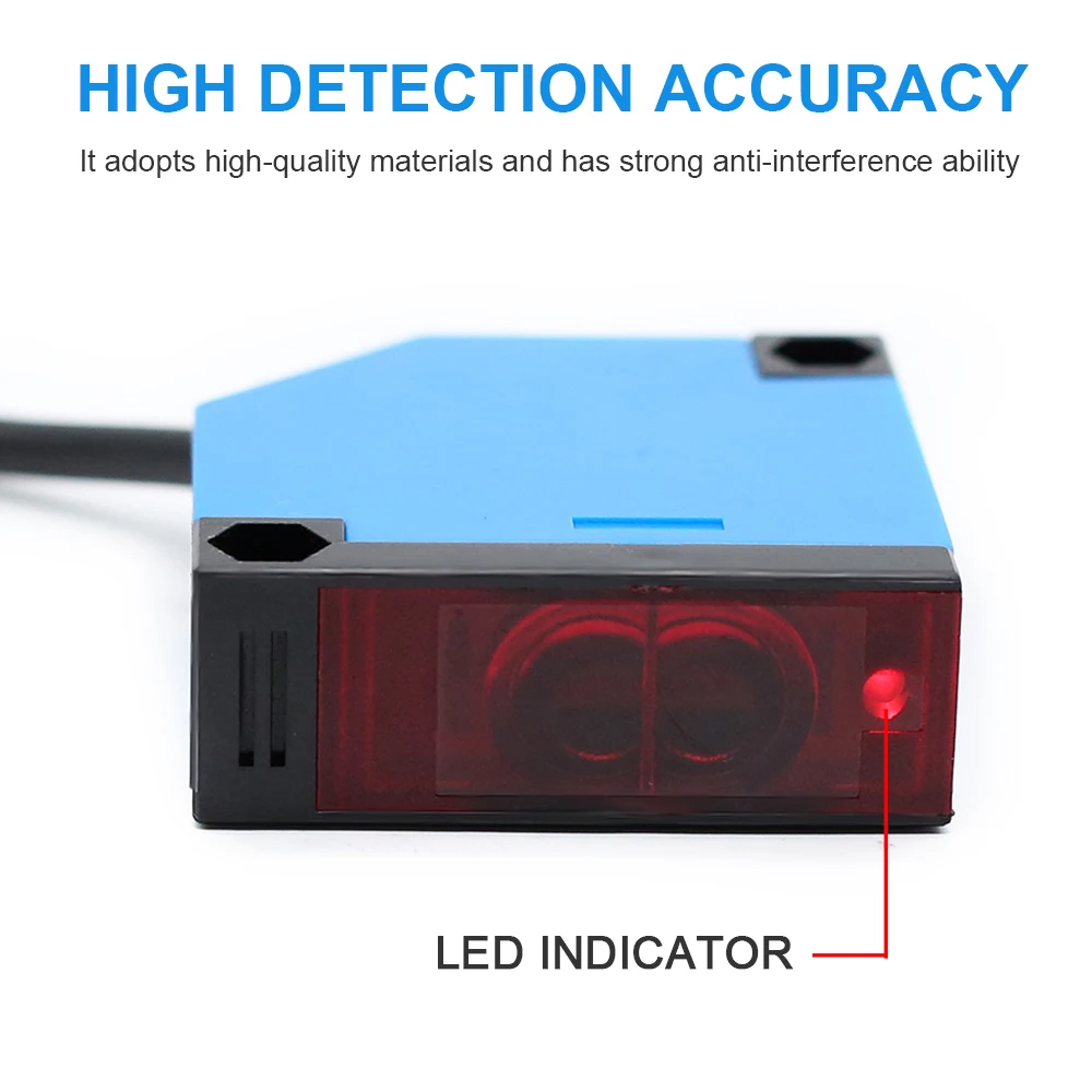 Cloweit Relay Output 5m Through Beam Detection Infrared Photo Electric Proximity Sensor Switch 12-250V NPN/PNP Transistor /Relay