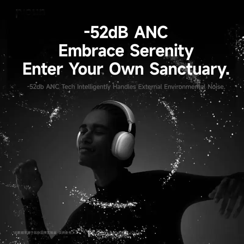 Wireless Headphones Noise Cancelling Headphones F8 Pro ANC Wireless Headphones Head Tracking 3D Spatial Audio -52dB HIFI Bluetooth Headset ENC HD Mic Low-Latency Super Bass