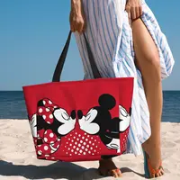 Women Disney Mickey Mouse Minnie Beach Bag Waterproof Tote Bag Pool Bag with Zipper for Gym Grocery Travel 2