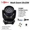 0Tax 19x15 Zoom Wash Stage Moving Head Light With RGBW Professional DJ Nightclub Disco Party Lighting Dmx512 Flightcase Optional 5