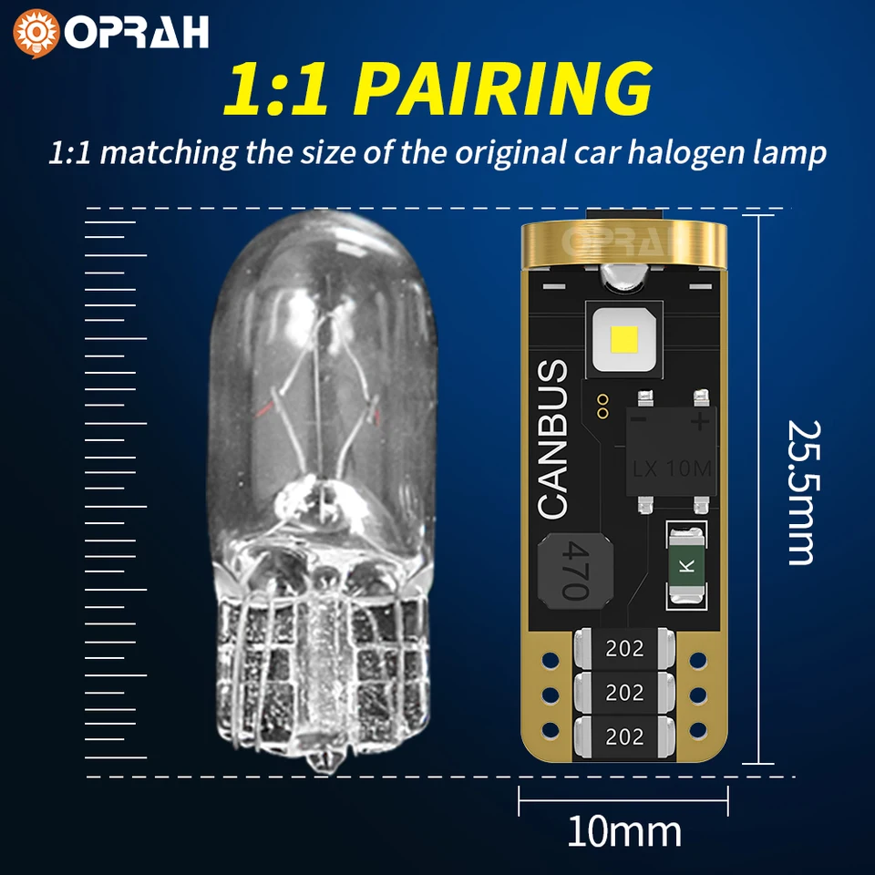 ���ο� T10 W5W LED ���� 6000K ȭ��Ʈ 194 168 ĵ���� 3838 LED Ĩ, �ڵ��� ���׸��� ���� �� �� ��ȣ�� ��¦ ����Ʈ �ڹ�, 10 ��