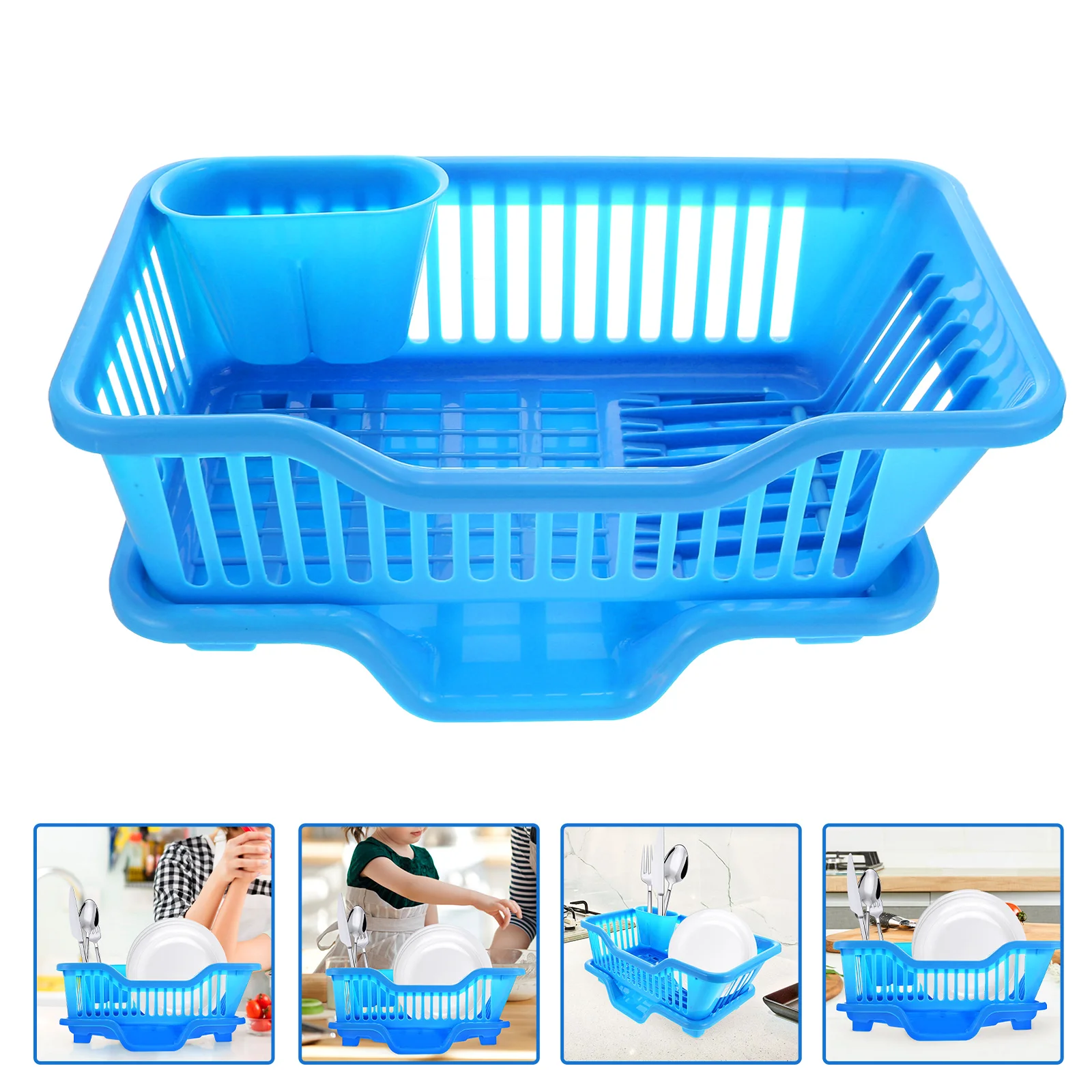 

Plastic Dish Drying Rack Cutlery Holder Water Spout Tableware Rack Kitchen Dish Drainer