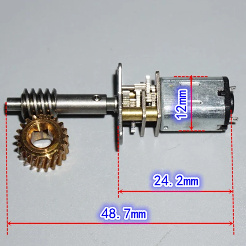 N20 Motoriduttore Full Metal Gearbox DC 3V-6V 62RPM Albero a ve senza fine a bassa velocà Rapporto di riduzione 1:300 per carrello di atterraggio pieghevole per aerei  13