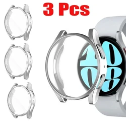 Enhanced Silicone TPU Watch Protector Set - Bumper Cover with Screen Protection (3 Pack) for Galaxy 6 40mm (Silver 02)