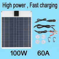 100W 5A-60A ชุดชาร์จแบตเตอรี่รถยนต์พลังงานแสงอาทิตย์ 5V/12V Fast CHARGING,high current Fast CHARGING ตัวควบคุมแรงดันไฟฟ้าในตัว 1