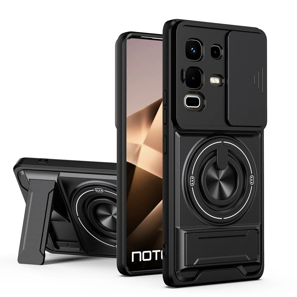 Magnetic Phone Case with Slide Camera Protection and Upright Kickstand