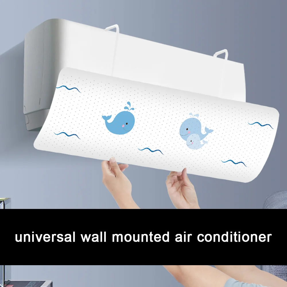 Cartoon Elephant Printed AC Outlet Cold Wind Board Deflettore per aria condizionata Bianco 1 Deflettore del condizionatore d'aria regolabile 