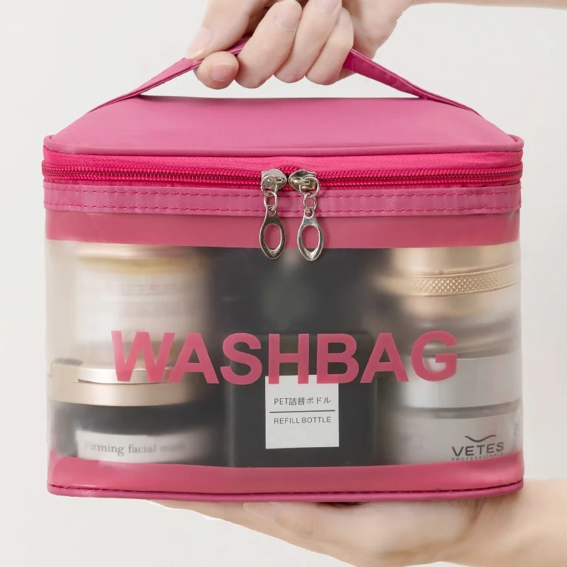New PVC Waterproof Makeup Bag Portable Cosmetic Bag Large Capacity Travel Toiletries Organizer Storage Bag GF015 2