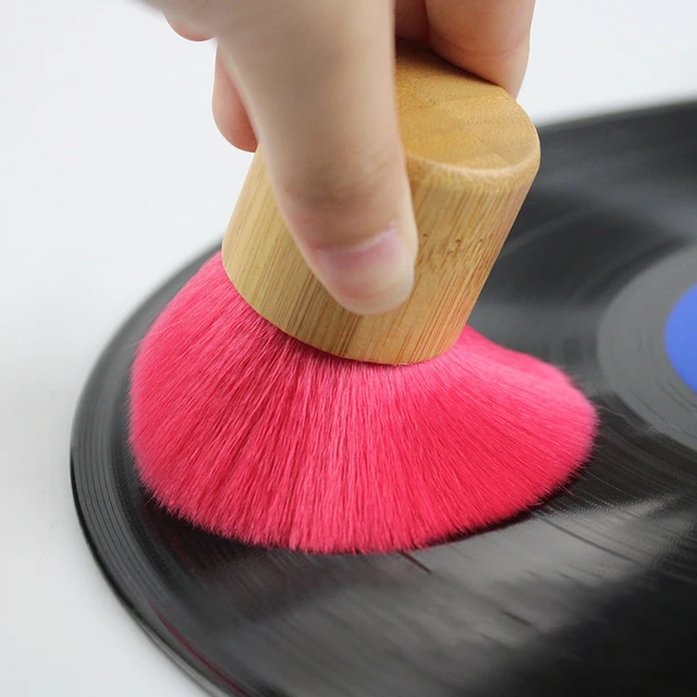 Brosse antistatique à manche en bois pour disques vinyles et phonographes,  accessoires de dépoussiérage doux pour livres colorés, LP, CD - AliExpress