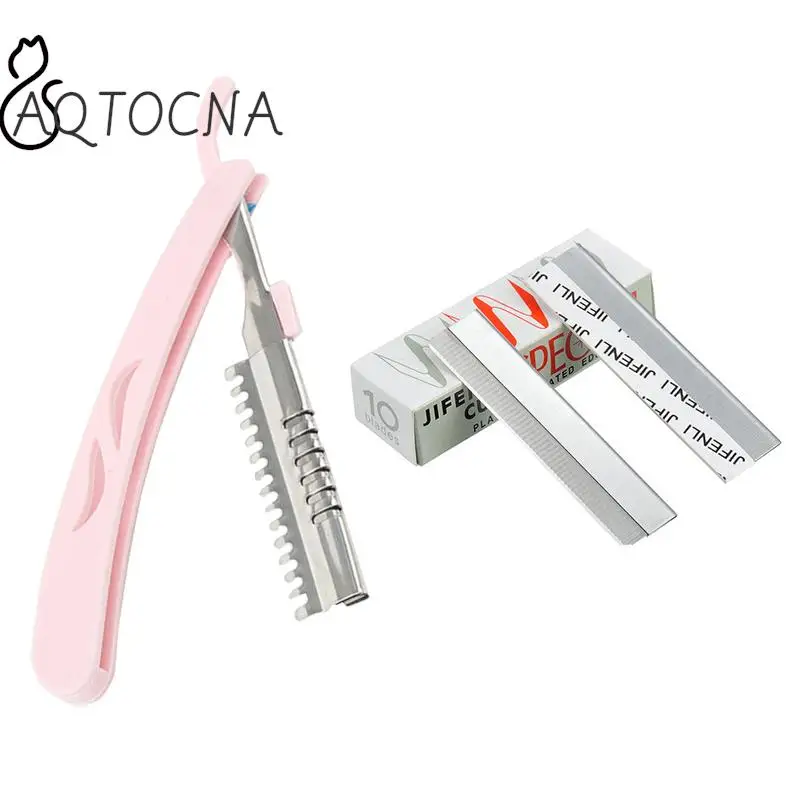 Safe Eyebrow Trimmer Foldable Stainless Steel Razor Professional Facial Hair Remover Shaver Woman Makeup Tools