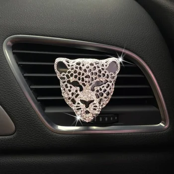 Purificatore d'aria per auto Decorazione interna Diffusore aromatico Clip di sfiato Diamante Leopardo Profumo solido Lampeggiante Accessori per autoCarPendant