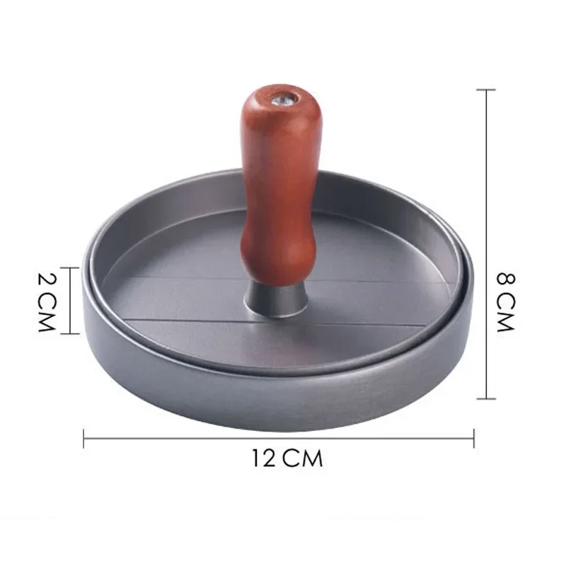 Description Picture 4 of item12CM Hamburger Maker Press Chopped Steak Meat Smasher Cutlet Mold Croquettes Kitchen Cooking Tool Hamburgueria Diner Accessories