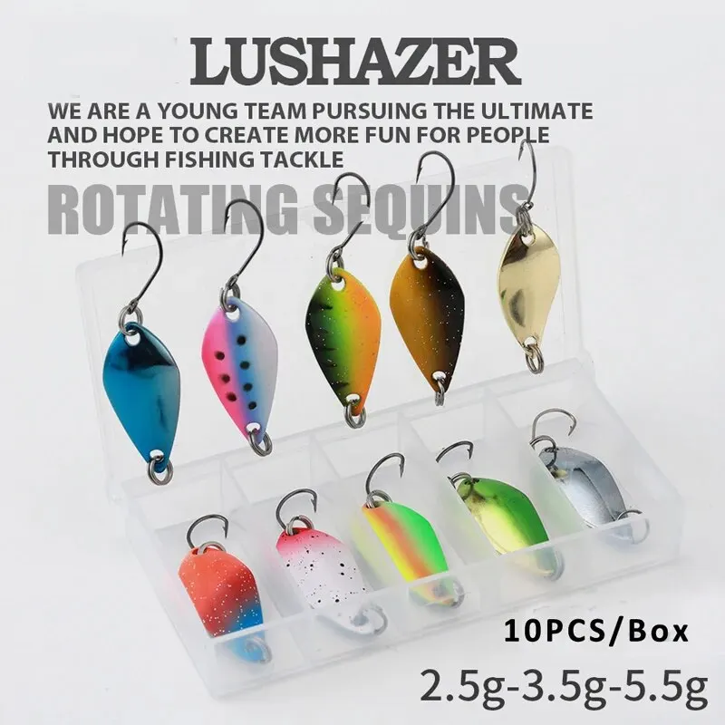 Kit de pêche leurres cuillères métal 2.5g à 5g pour truite et perche, set spinner et wobbler