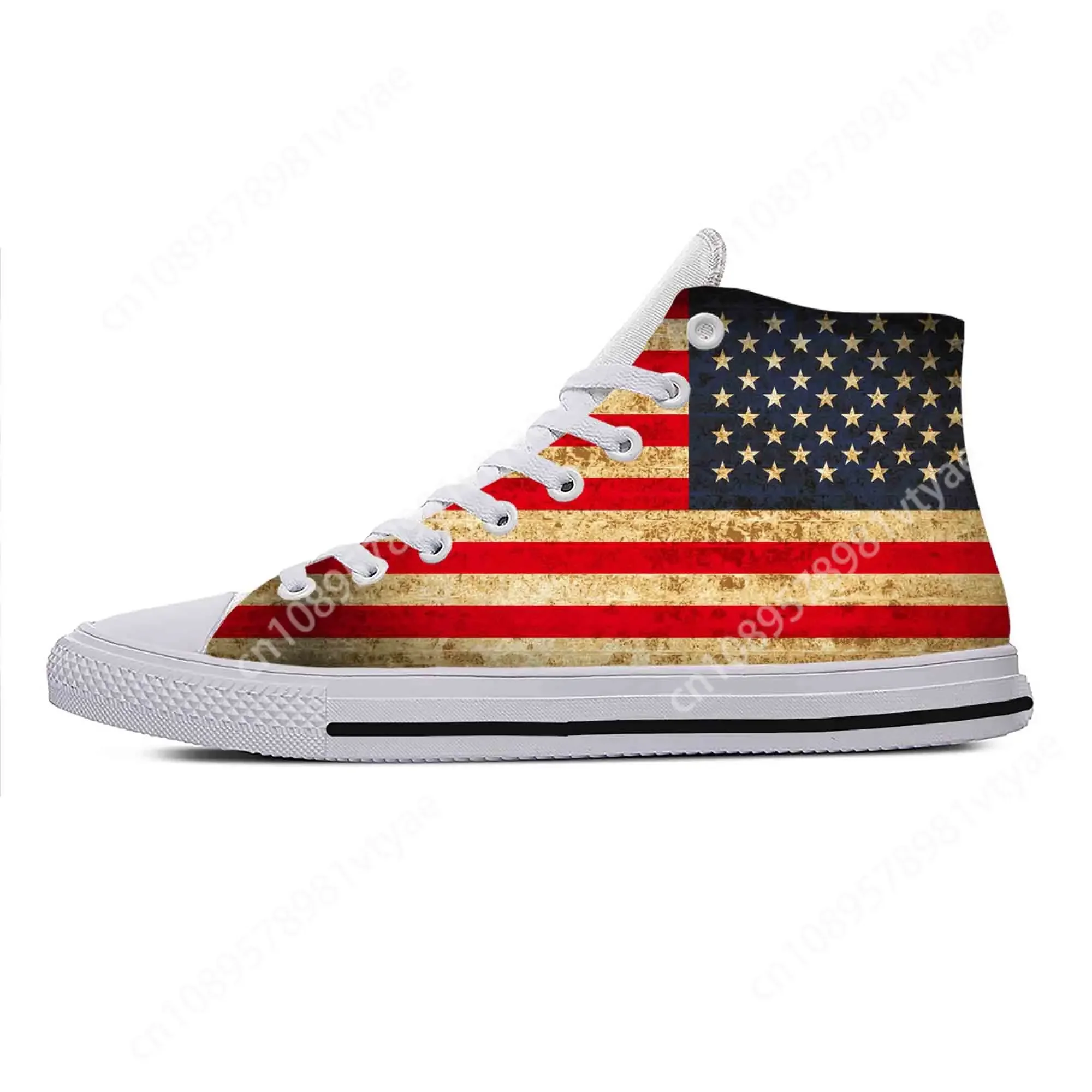 US USA American America Flag United States Funny Casual Cloth Shoes High Top Comfortable Breathable Custom Men Women Sneakers 5