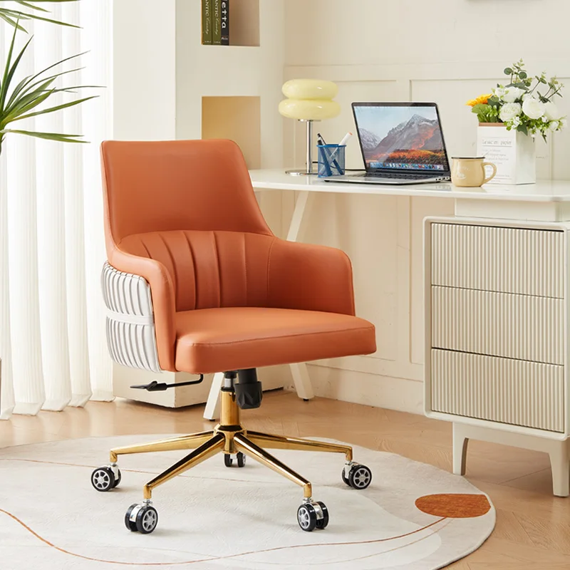 Floor Nordic Office Chair Lounge Reception Armrest Recliner Study Executive Office Chair Leather Bureau Meuble Modern Furniture