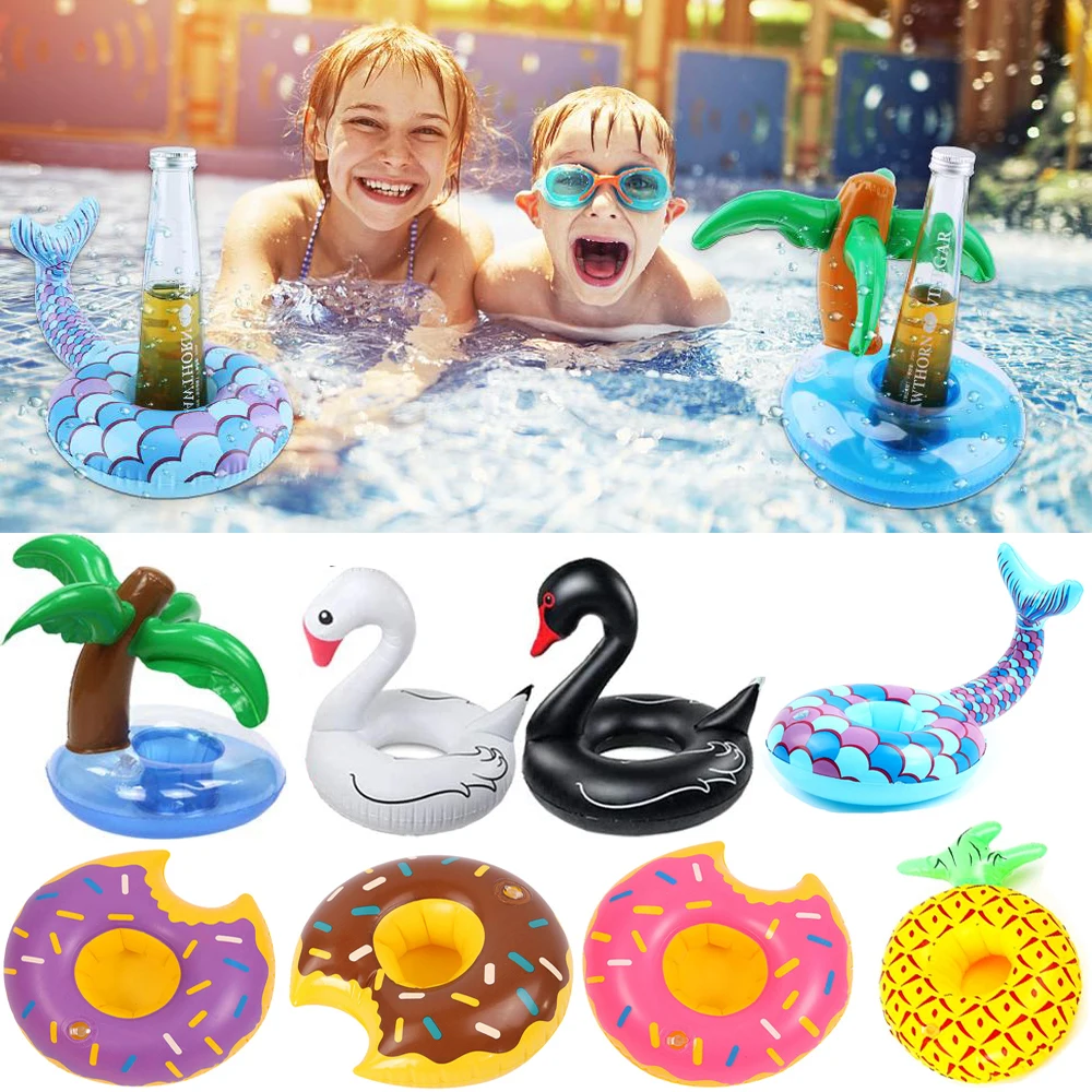 Inflatable Drink Holder Swimming Pool Drink Cup Stand Holder Float Toy Coasters For Beverage Bottle Kids Toys and Pool Party swimming pool pipe holder 1Pc