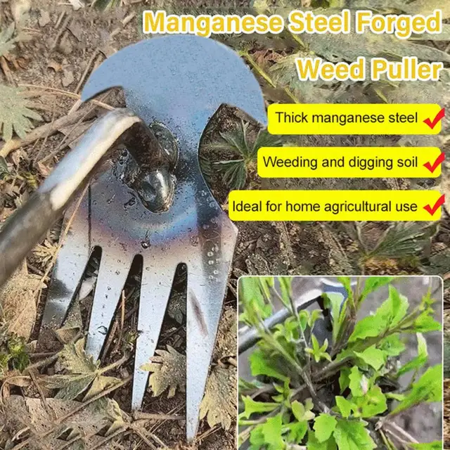 Gyomhúzó Újrahasznosítható Munkaerő-Megtakarító Gyökér-Eltávolító Húzó Vasaló Gyökér Eltávolító Kertészeti Szerszám Gyepellátás Otthon - Image 4