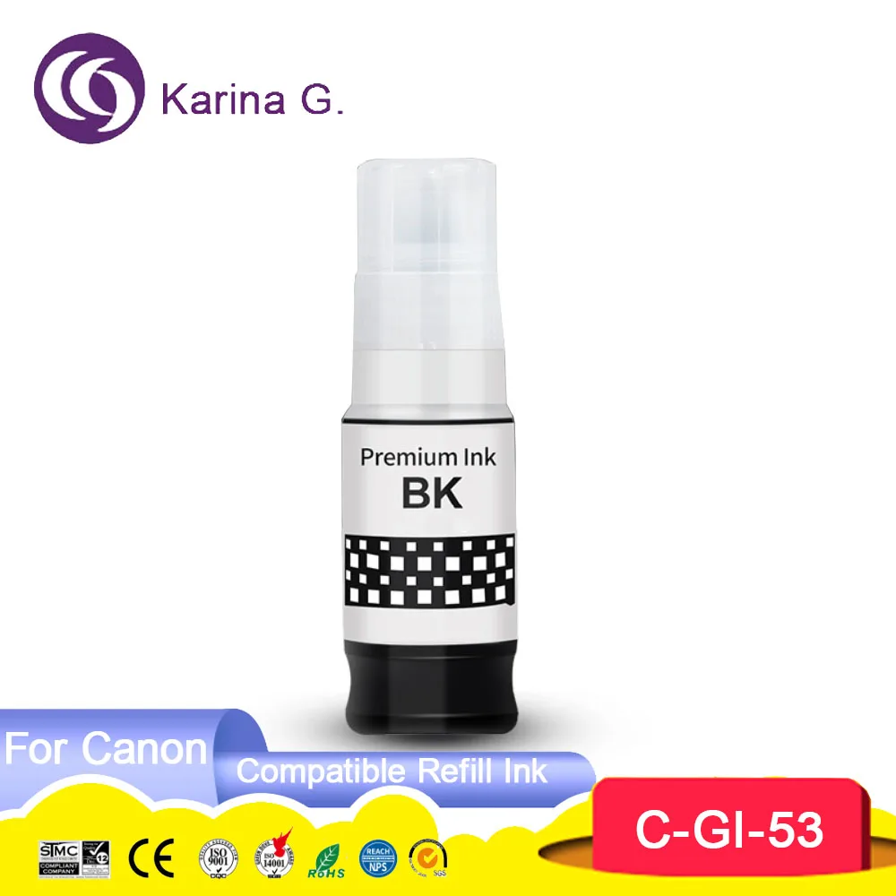 High Quality Compatible Water Based Refill Ink Bottle GI-53 GI53 GI 53 Refill Dy