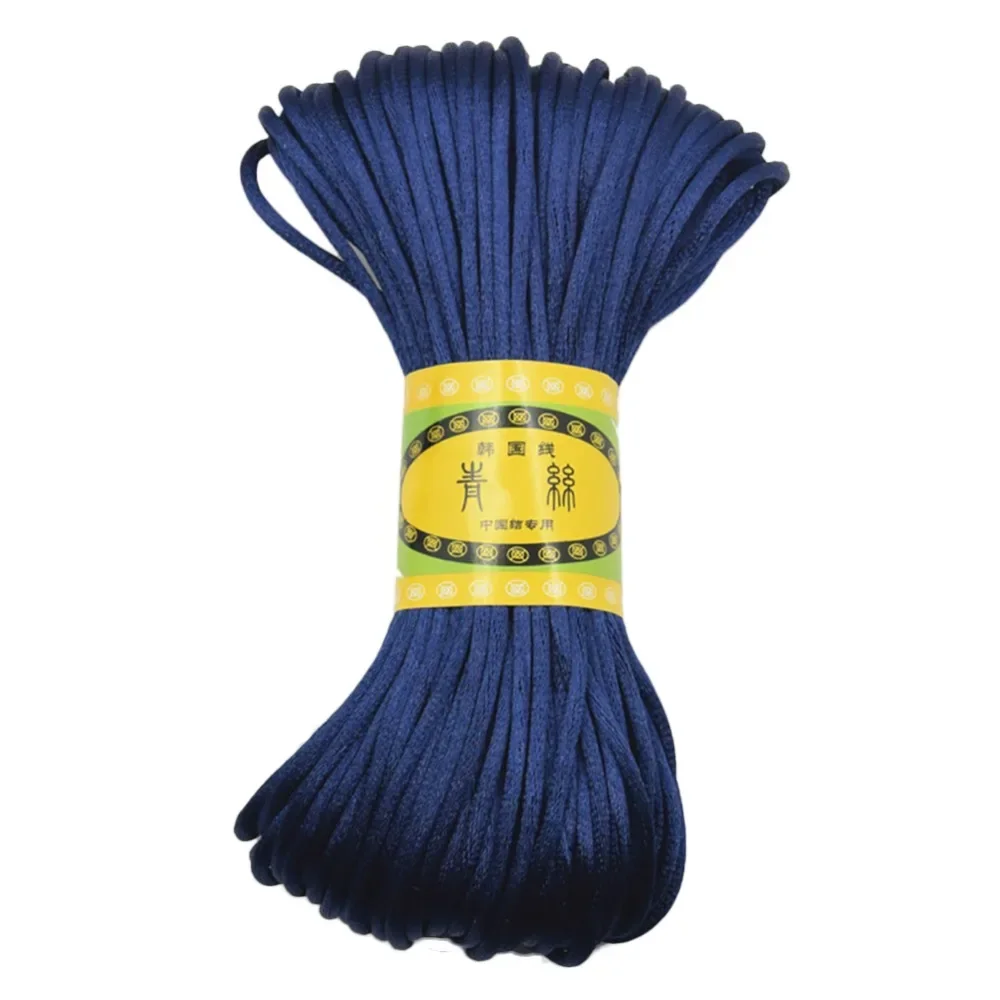 3mm 20M Chinese Knot Satin Nylon Braided Cord Macrame Beading Rattail Cords Multi-colored Findings Beading Thread#256429