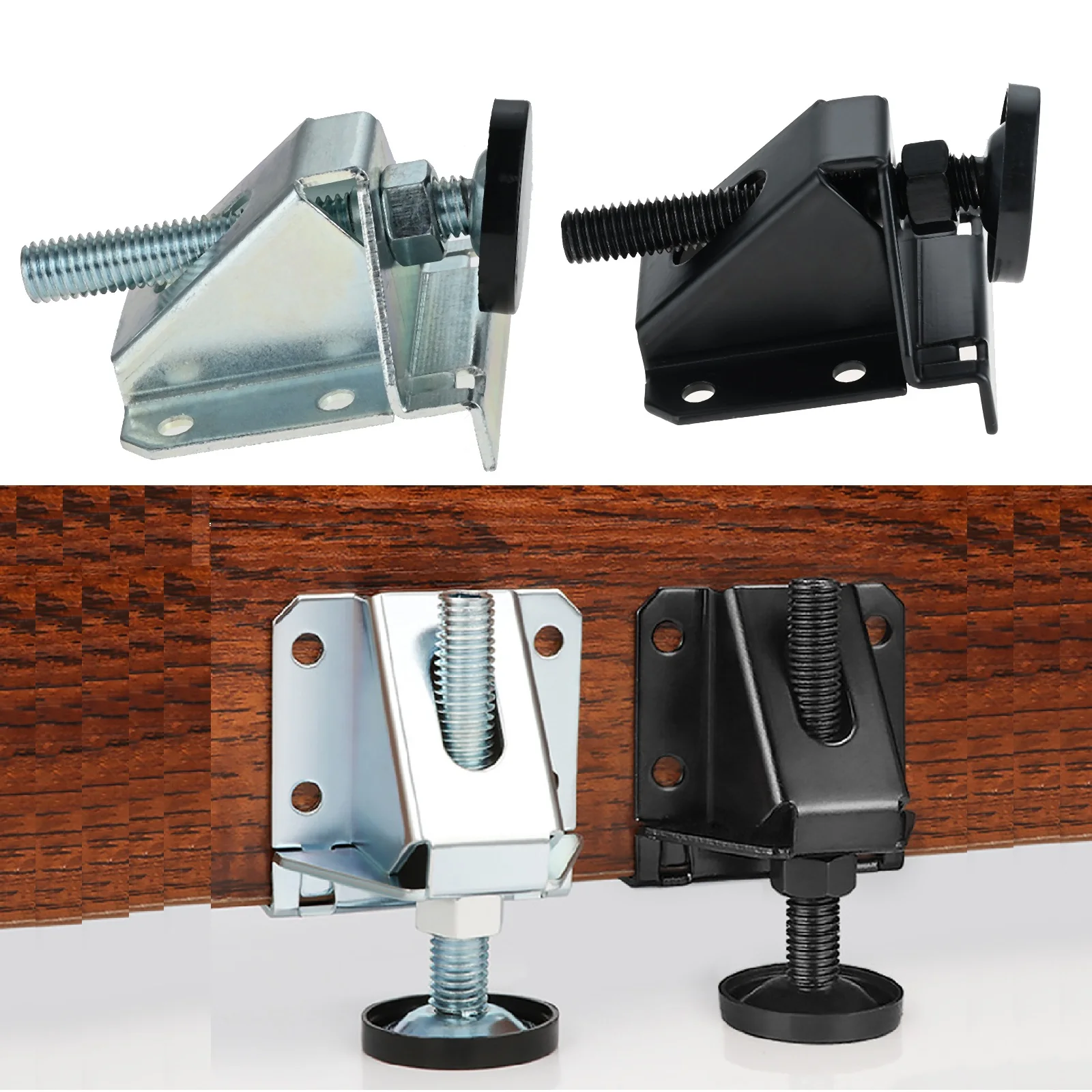 2Pcs 강력한 내 하중 보호 바닥 작은 피트 테이블 캐비닛 가구 다리 레벨러 헤비 듀티 미끄럼 방지에 대한 조절 가능한 높이