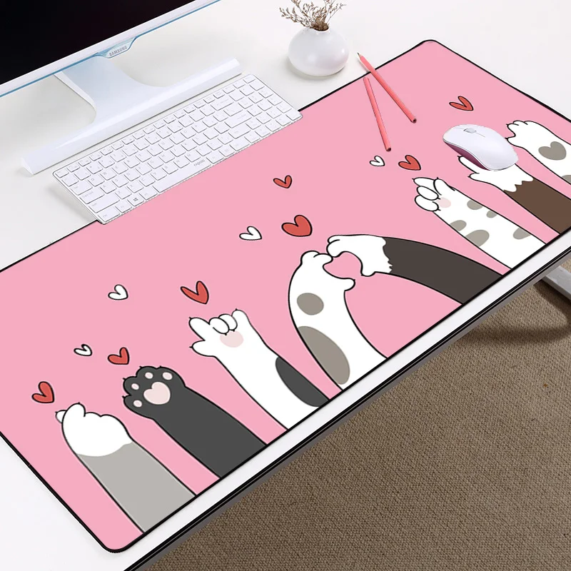 

Kawaii Desk Pad Cat Paw Xxl Mousepad Desktop Accessories Anime Table Mat Keyboard Mat Desk Pad Mouse Mat Cute Big Mouse Pad