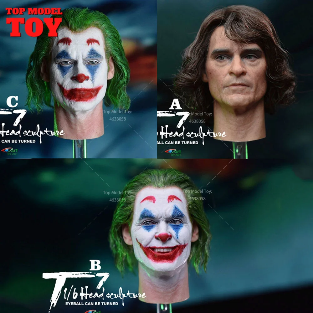 

BY-ART BY-T7 1/6 Scale Joaquin Phoenix Head Sculpt Male Soldier Movable Eyes Hair Transplant Model Fit 12'' Action Figure Body