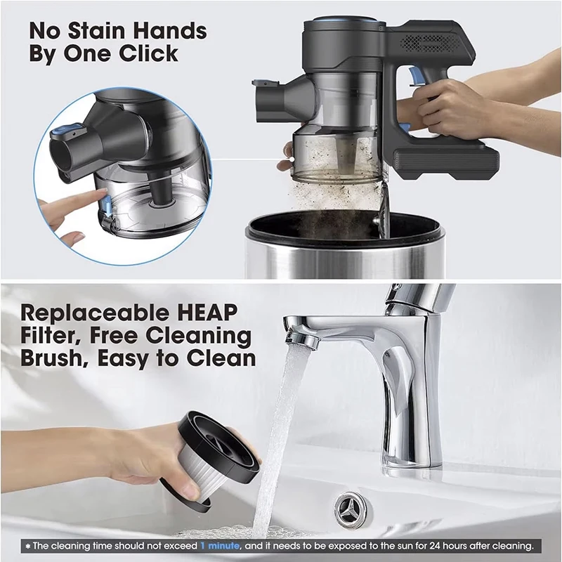 مكنسة كهربائية محمولة لاسلكية، 26 كيلو باسكال 250...