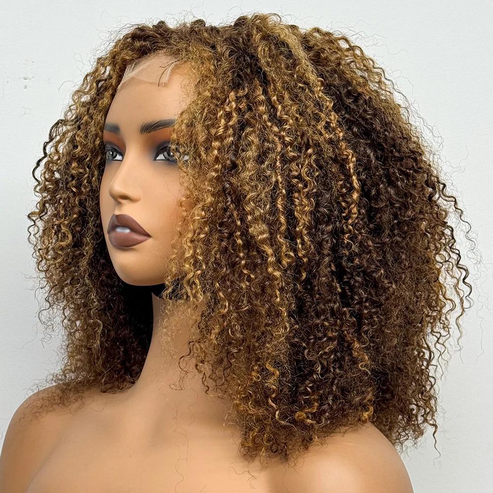 350% Density 2x6 Transparent Lace Closure Wig Afro Kinky Curly Human Hair Wigs Jerry Curly Human Hair Wig For Black Women