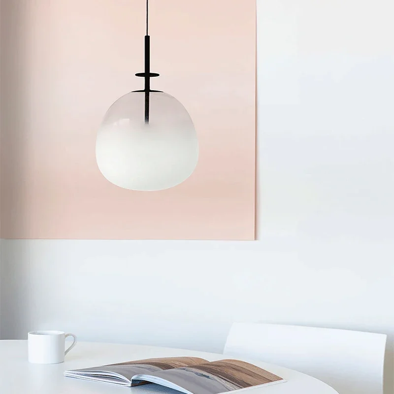 Nordic art glass pendant lamp creative and fashionable hotel bedside lamp study single head dining chandelier pendant lights pendant lamp chandelier lighting vintage pendant lights