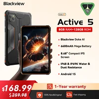 2025 Blackview Active 5 8.68'' Rugged Tablet PC Unisoc T615 Octa Core 8GB+128GB Telephone Smartphone 6600mAh Tablets Android 15