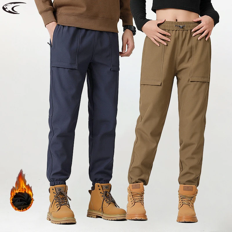 Winter Thick Fleece Pants Men Women Waterproof Windproof Warm Jogger Pants Unisex Hiking Camping Climbing Skiing Trousers