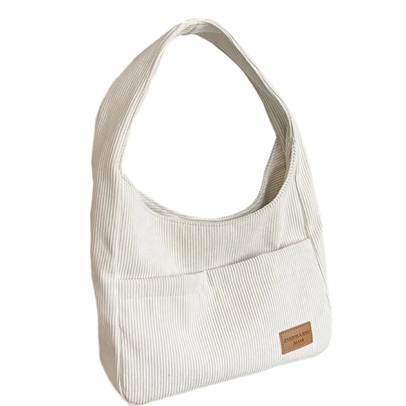 Shoulder Bag for Girl Trendy Corduroy Handbag Shopping Bag Underarm Bag Tote Bag E74B
