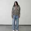 American retro do old camouflage zip up hooded jacket men and women spring and fall workwear jacket Y2K sweatshirt  streetwear 6