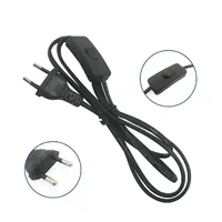 White/Black EU Plug button 303 switch power cord 2pin wire desk lamp switch cable AC 220V Extension Power Cord Switch - Image 2