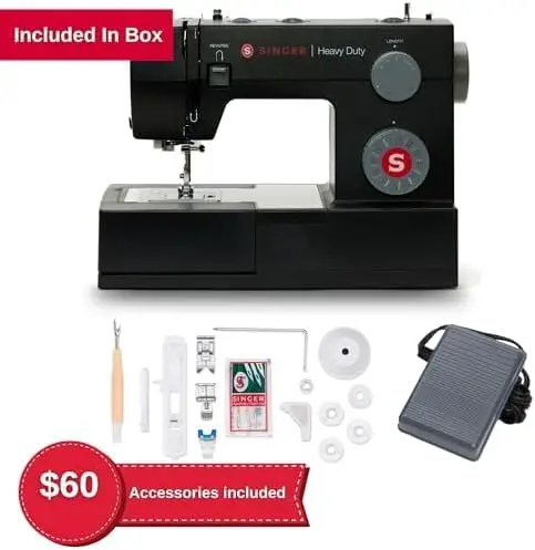 Singer Heavy Duty 4432 High Speed Black Sewing Machine With Accessory Kit | Strong Motor With Enhanced Piercing Power, 110 2