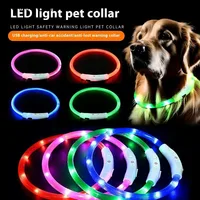 LED  Pet Collar with USB Rechargeable Safety Light for Dogs & Cats - Adjustable Safety,USB Charging Collar, 3 Light Modes (Vibra