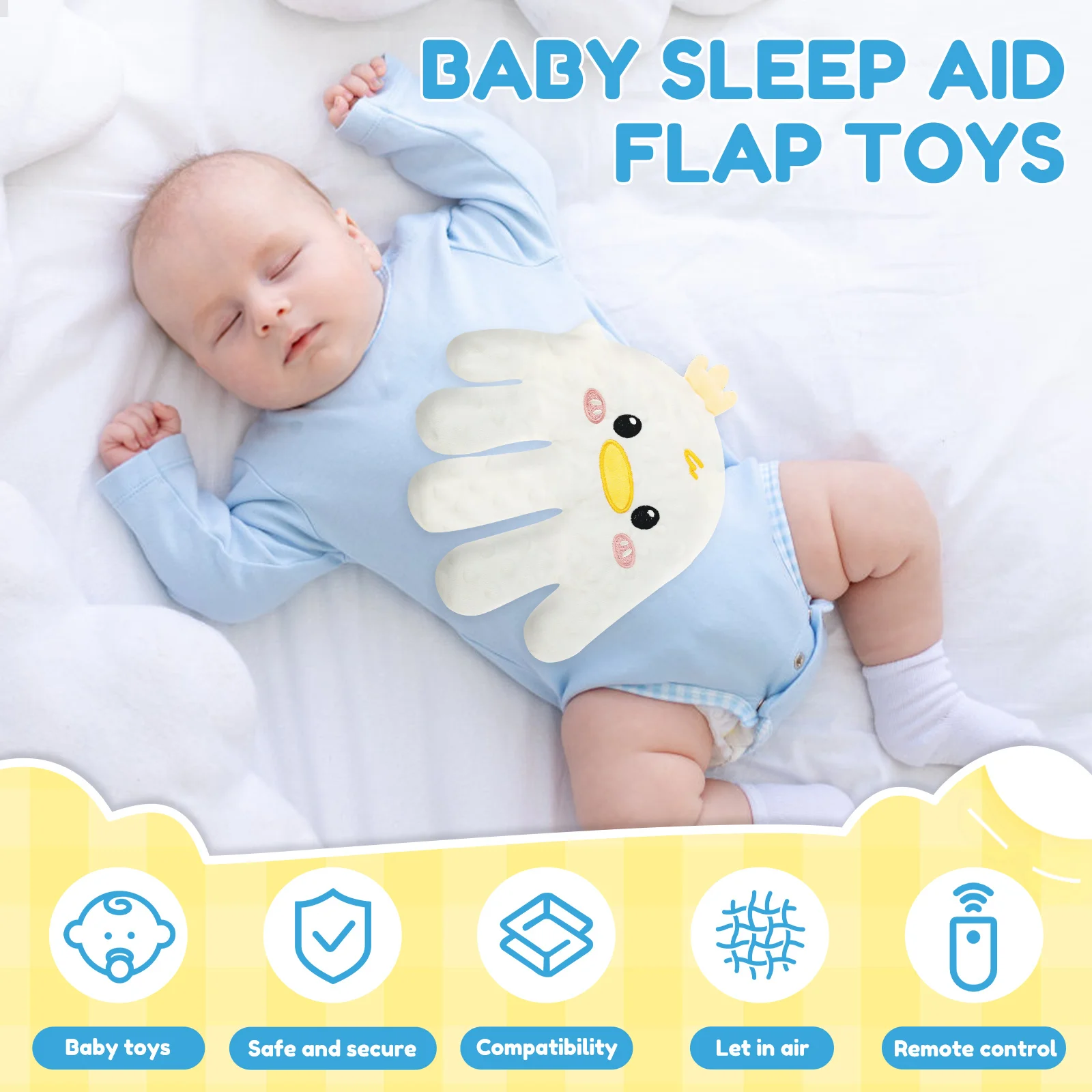 Quiet Electric Baby Soothing Palm Hand Automatic Patting Sleep Companion Beater Sleeping Aid Pillow soother Toy for Calming Baby