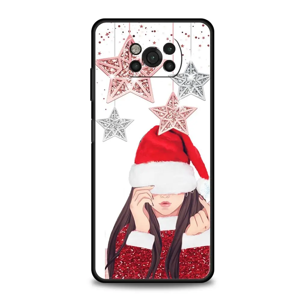 Christmas Graphic Printed Soft Black Phone Case