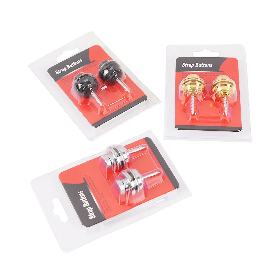 Professionelle 2 Teile/satz Flachkopf Quick Fix Metall Gitarre Straplock-Taste für E-gitarre Bass 3 Farben – Detail 4