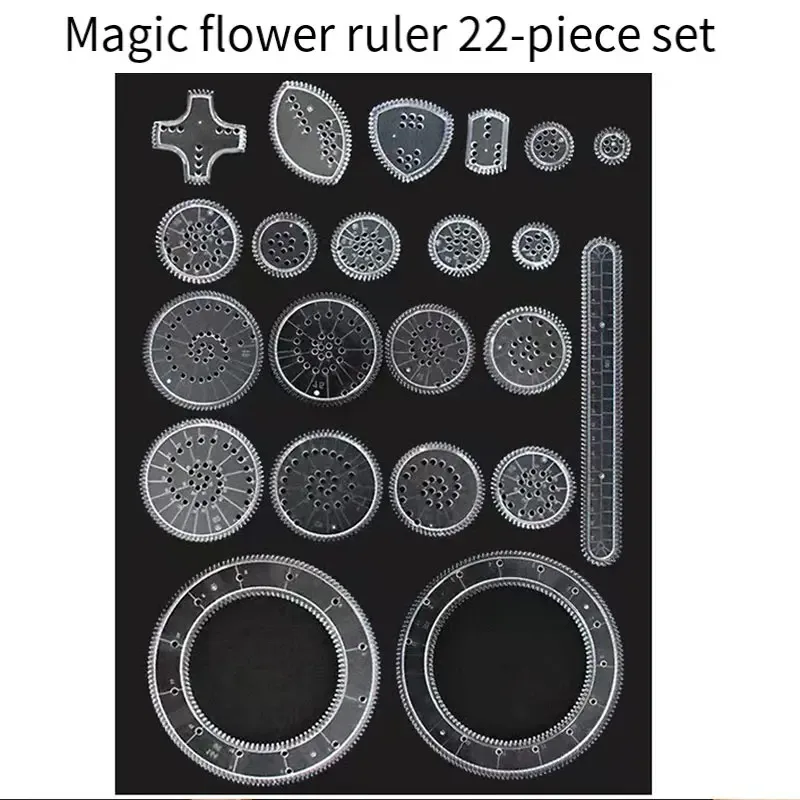 Spirograph Drawing Toys Set Geometric Ruler Mathematical Roulette Drawing Tools Learning Painting Puzzle Toys Art Tool 22pcs