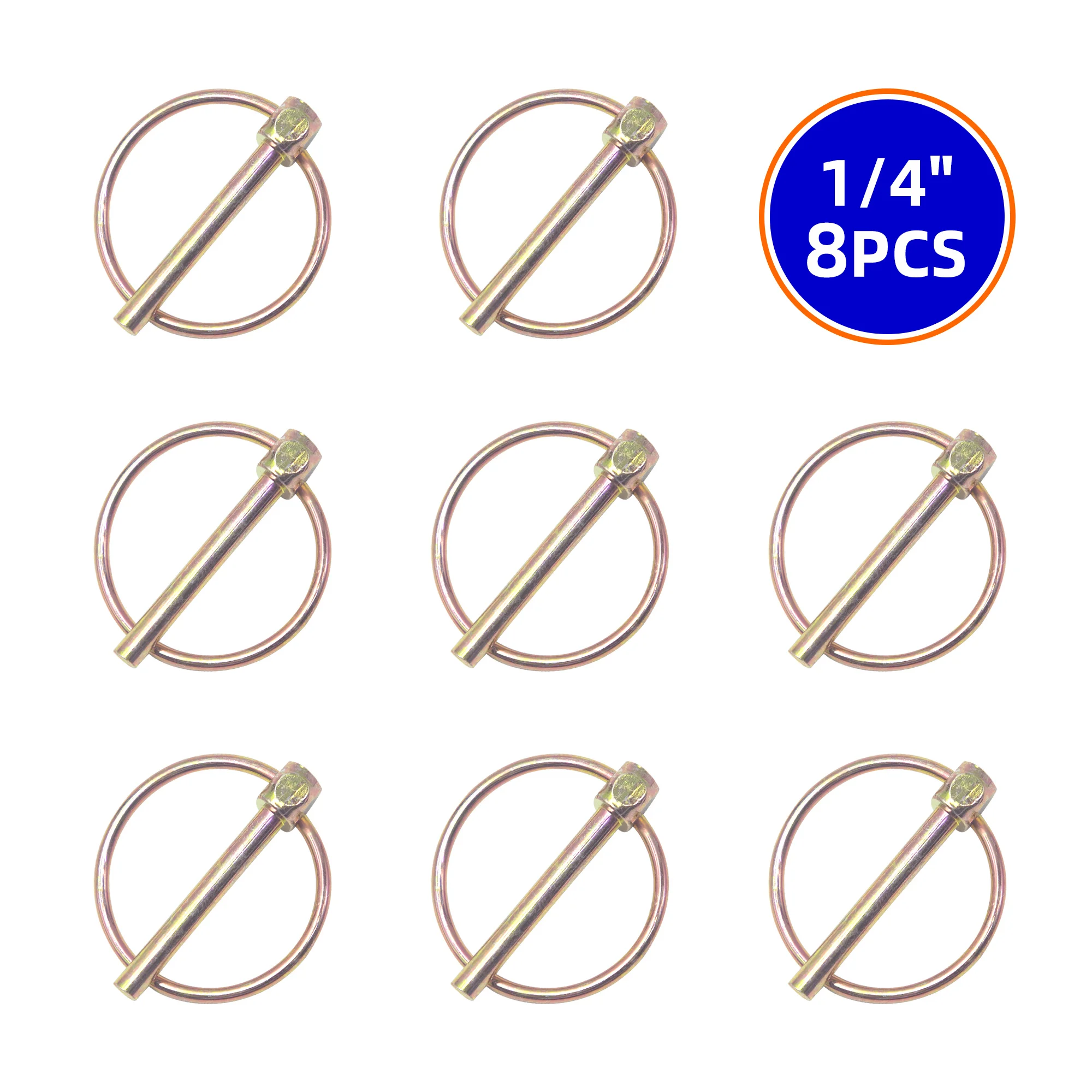 O-shape Lynch Pin Heavy Duty Steel Coupler Latch Ring Clip 8PCS 1/4" 3/16" 5/16" 7/16" O Ring Round Arch Towing Hitch Hook Boat lynch pin