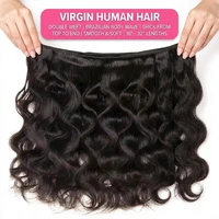 40 pouces tissage cheveux humains 3 4 faisceaux couleur naturelle vierge faisceaux double trame extension de cheveux bruts birmans brésiliens femme Body Wave Human Hair Bundles 5
