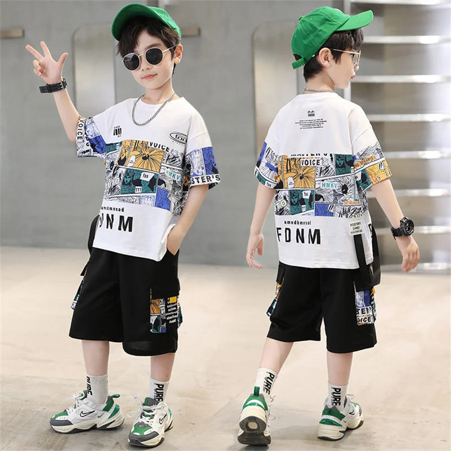 Sport Suits Teenage Summer Boys Clothing Sets Short Sleeve T Shirt & Pants  Casual 3 4 5 6 7 8 9 10 12 13 Years Child Boy Clothes