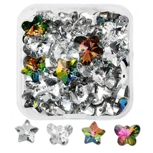 

Boxed AB Crystal Beads Charms Butterfly Heart Star Flower Crystal Pendants for Bracelets Necklace Earrings Jewelry Craft Making