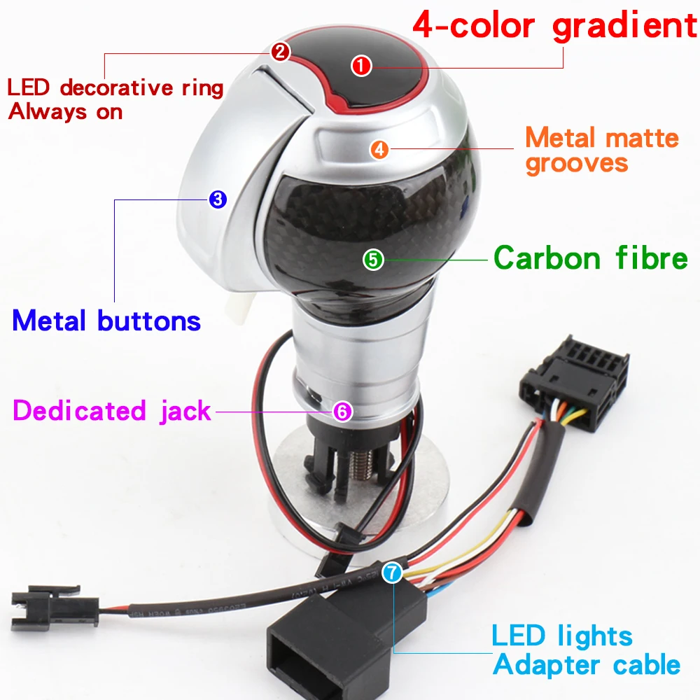 Carbon Fiber Gear Shift Knob for Audi A3 S3 RS3 Q5 S4 S5 S6 S7 RS4 RS5 RS6 A1 A4
