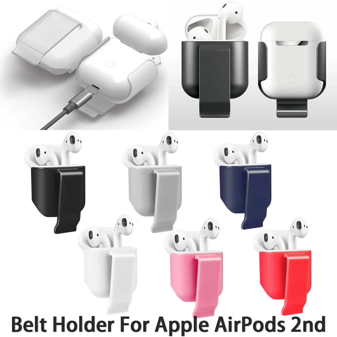 For AirPods 1 & 2 Headphone Compartment Belt Clip Earbud Case Clip Belt Holder Durable Holster Hanger Earphone Box Waist Clip