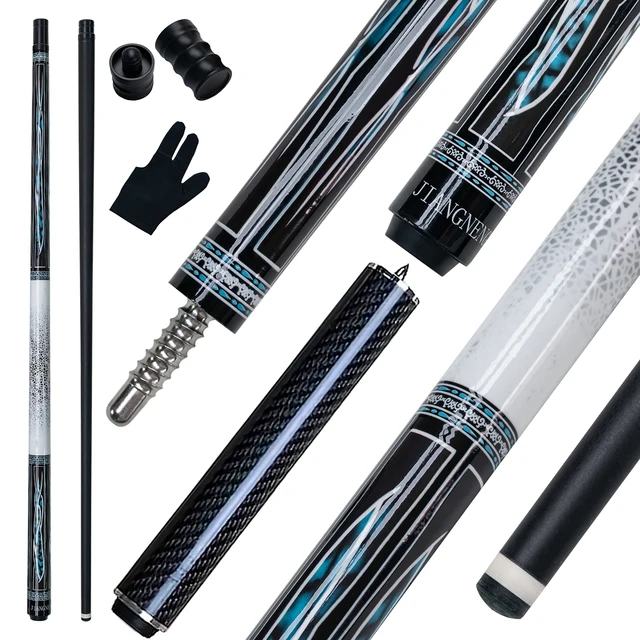 5-PC 148cm Carbon Pool Cue Bag Set Black Technology Quick Joint 13mm 20oz Billiard Stick Carbon Fiber Extended Handle 21cm Gift 1